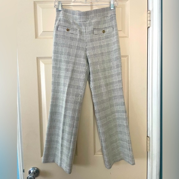 Michael Kors Gray Plaid Wide Leg Pants - Picture 1 of 3